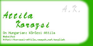 attila korozsi business card