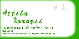 attila korozsi business card